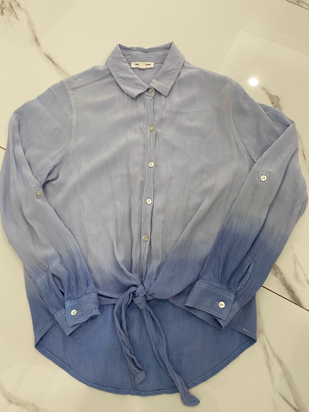 beachlunchlounge Light Blue Button-Up Ombré button up blue women’s top